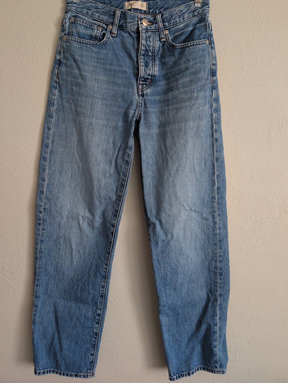 Madewell Low Slung Straight Leg Jeans Womens 24x29 100% Cotton Medium Wash